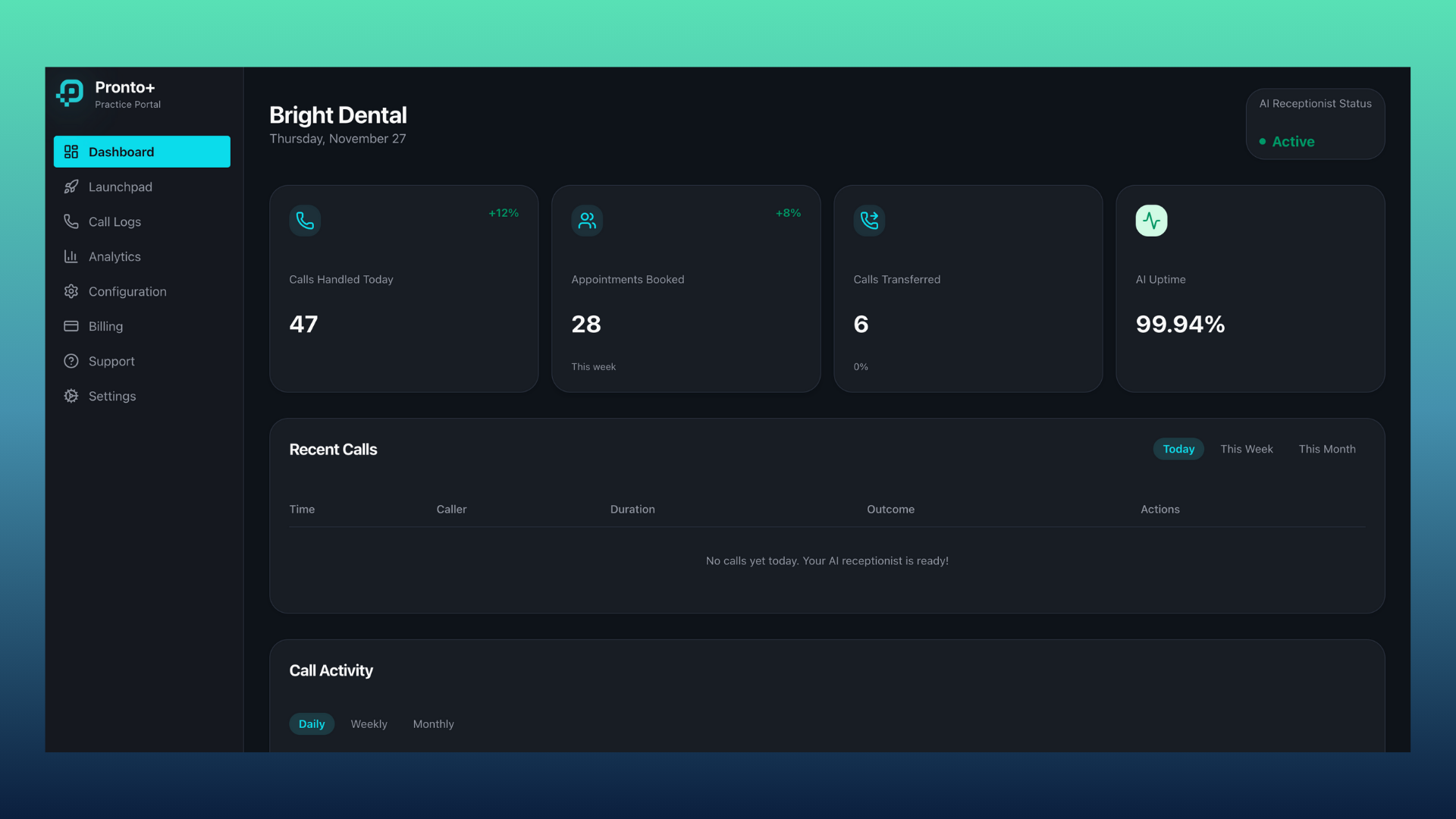 ProntoPlus dashboard